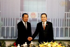 សម្តេចតេជោ ហ៊ុន សែន ជួបសំដែងការគួរសម និងពិភាក្សាការងារជាមួយ ឯកឧត្តម ជិន ថាញ់មិន ប្រធានរដ្ឋសភាវៀតណាម
