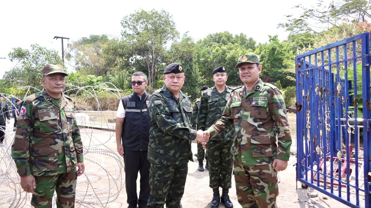 ក្រុមលេខាធិការដ្ឋាននៃគណៈកម្មាធិការព្រំដែនថ្នាក់យោធភូមិភាគកម្ពុជា-ថៃ (RBC) រវាងយោធភូមិភាគទី៤ ភាគីកម្ពុជា និងកងទ័ពភូមិភាគទី២ ភាគីថៃ ជួបប្រជុំក្រៅផ្លូវការនៅច្រកអន្តរជាតិជាំ-សាង៉ាំ