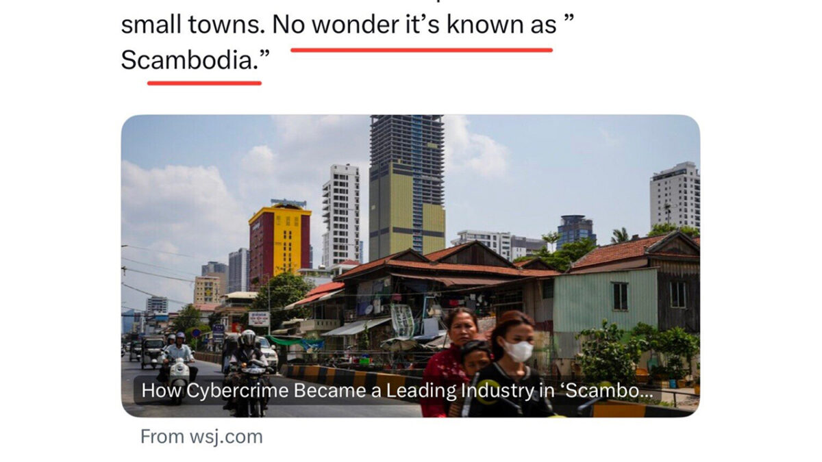 Cybercrime Is Global—So Why Is Cambodia Branded?