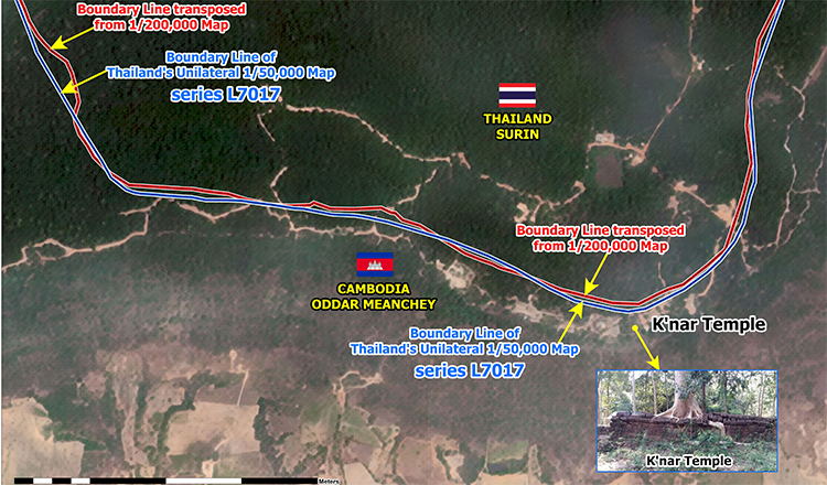 Thailand’s own L7017 map places all Khmer temples on the Dangrek Mountains inside Cambodia, says border official