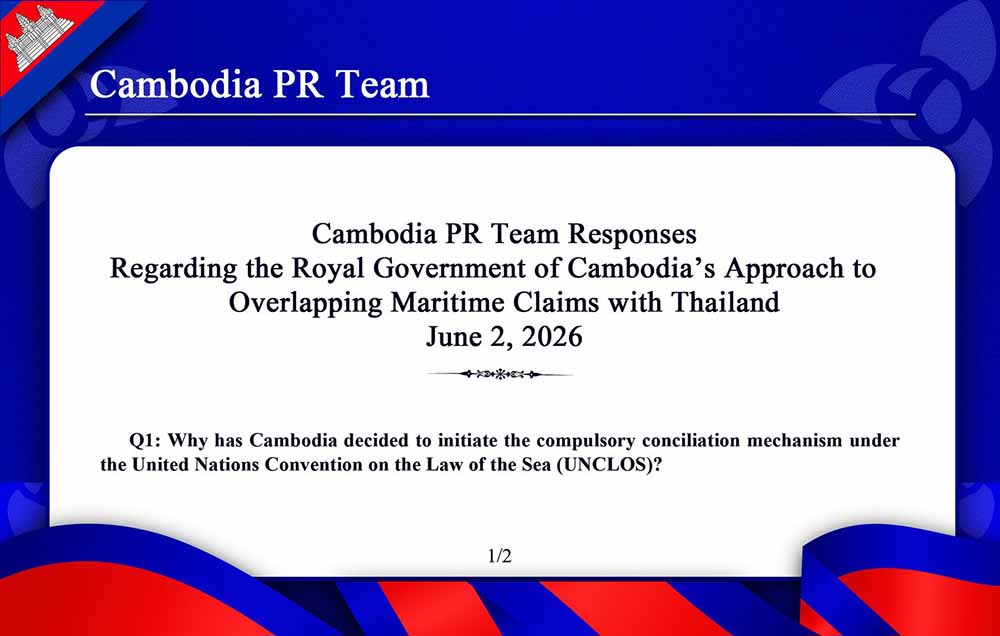Regarding the Royal Government of Cambodia’s Approach to Overlapping Maritime Claims with Thailand June 2, 2026
