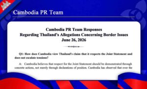 Regarding Thailand’s Allegations Concerning Border Issues June 26, 2026