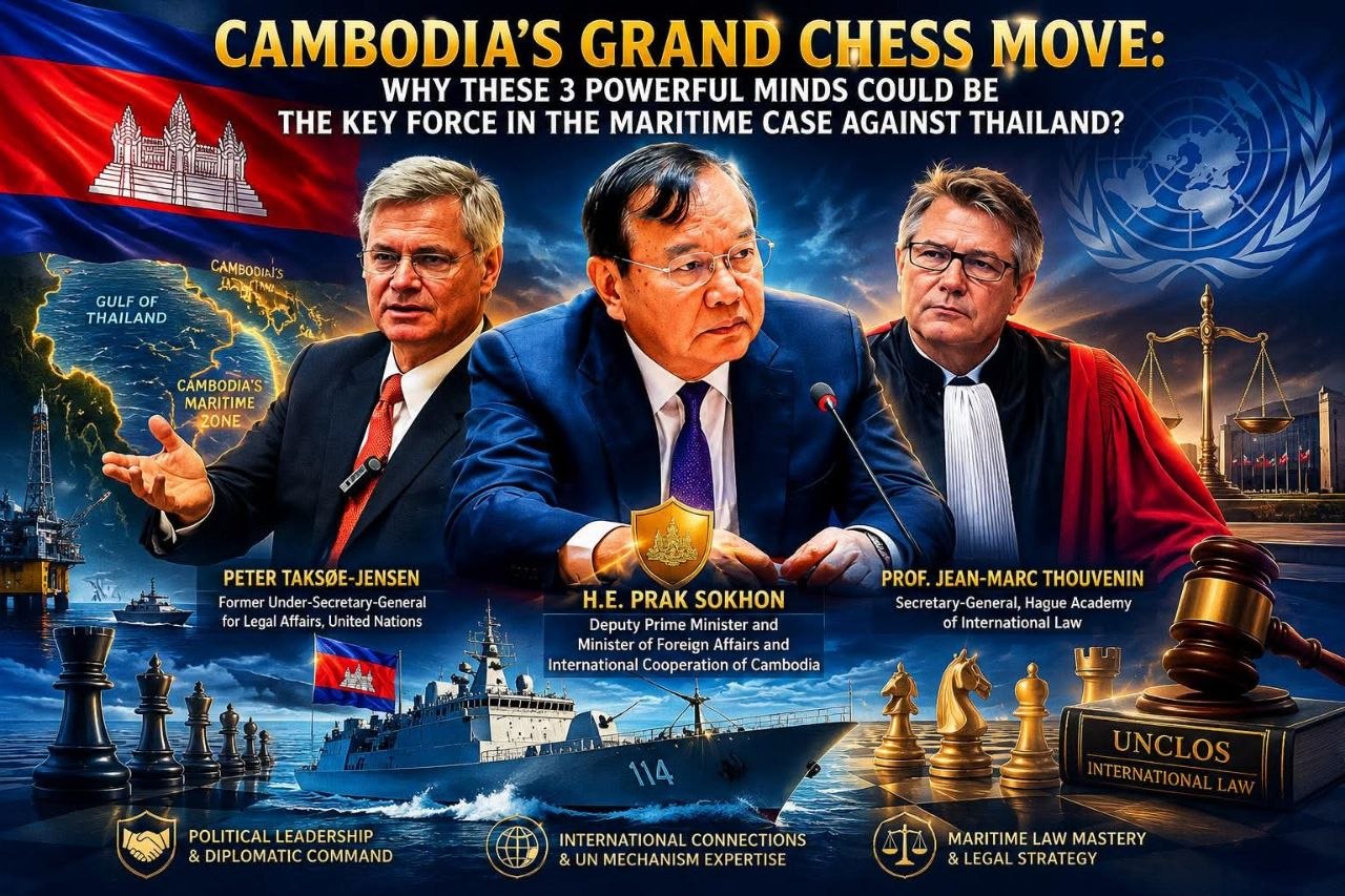 វិចារណកថា! ការដើរក្រឡាអុកដ៏ធំរបស់កម្ពុជា៖ ហេតុអ្វីបានជាក្រុមការងារ ៣ រូបនេះ អាចក្លាយជាកម្លាំងសំខាន់ក្នុងសំណុំរឿងសមុទ្រជាមួយថៃ?