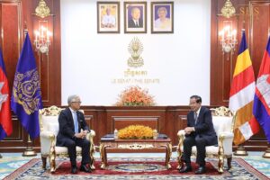 សម្តេចតេជោ ហ៊ុន សែន អនុញ្ញាតឱ្យ ឯកឧត្តម អឹអិណុ អាហ្សឹហ្ស៊ី (H.E. Mr. UENO Atsushi) ឯកអគ្គរាជទូតជប៉ុន ប្រចាំកម្ពុជា ចូលជួបសម្ដែងការគួរសម និងជម្រាបលា