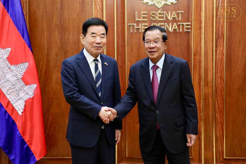 សម្តេចតេជោ ហ៊ុន សែន អនុញ្ញាតឱ្យឯកឧត្តម គីម ជីនផ្យូ (Kim Jin-pyo) អតីតប្រធានរដ្ឋសភា នៃសាធារណរដ្ឋកូរ៉េ ចូលជួបសម្ដែងការគួរសម